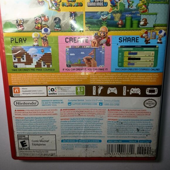 Super Mario Wii Lot Of 3 Games Mario Maker/Mario Party 10/Sonic All Stars Racing - Picture 6 of 16